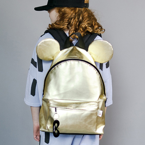 [30%]Backpack with EarsGold Leather