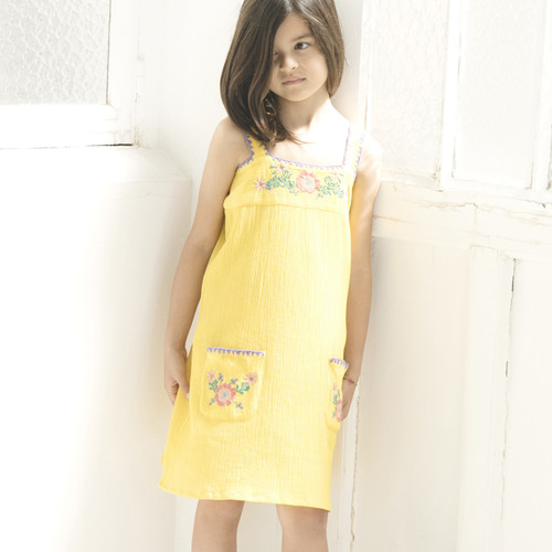 [30%]Nina dress - yellowcrepe cotton