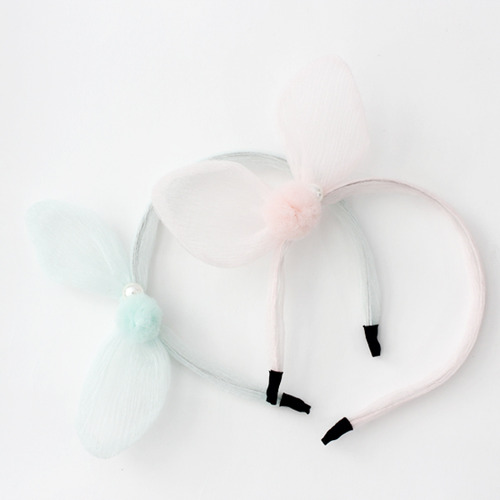 lace pom hairband - 2 colors