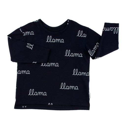 M[40%]llama words ls relaxed teedark navy/light blue