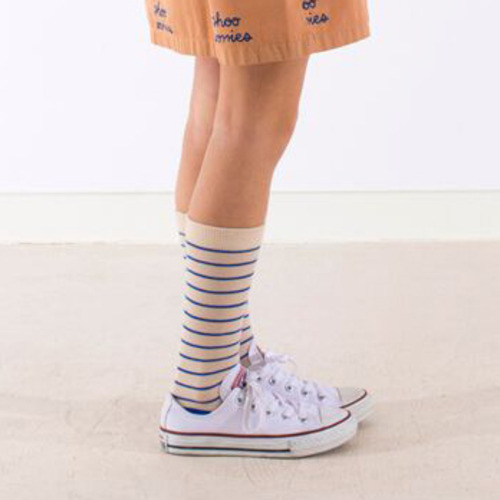 [30%]stripes high socksbeige/blue