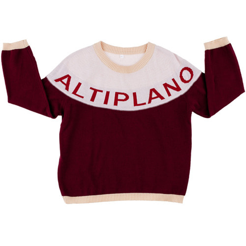 J[50%]altiplano sweater oversizedbordeaux/pale pink
