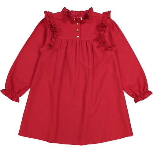 [30%]DRESS MARGUERITE RED POLYWOOL