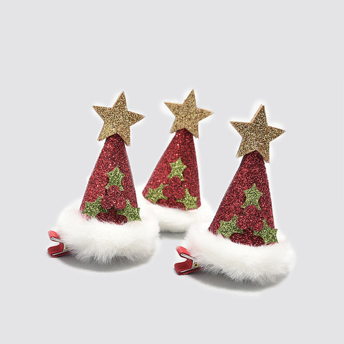 Christmas Partyhat Hairclip-Red