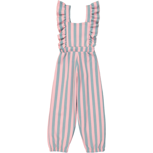 [30%]Ruffled Jumpsuit - Cotton Candy Stripe