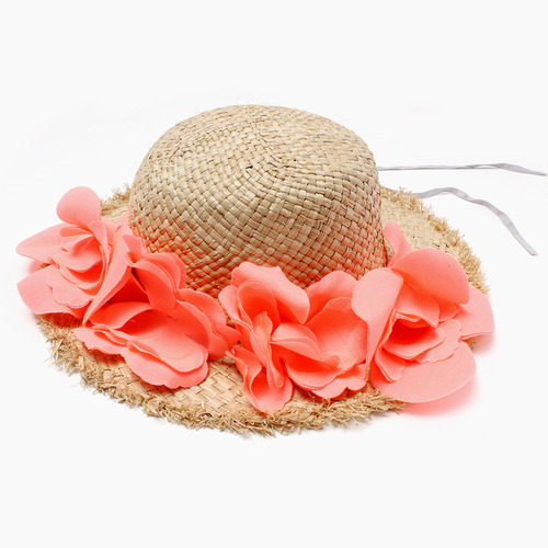 Floral hat-hot pink