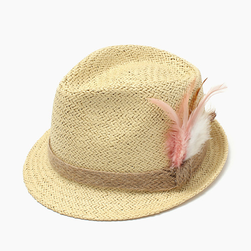 [only 1 sample sale 50%]Feather Hat baby pink