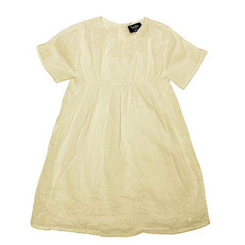 J[50%]Cotton linen dresswith embrodery yellow