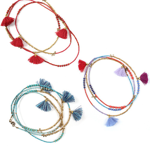 [30%]Vida necklace-blue/red/multi