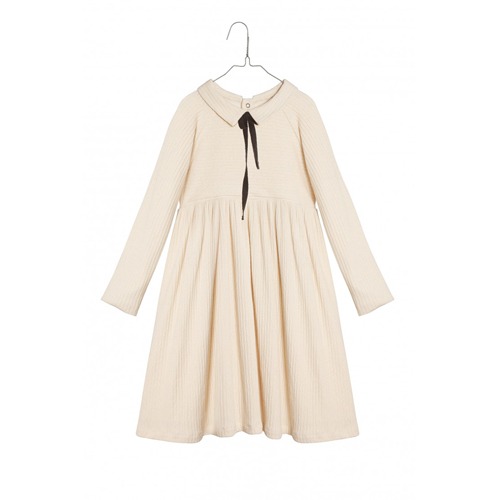 [30%]Cream Ribbed Dress