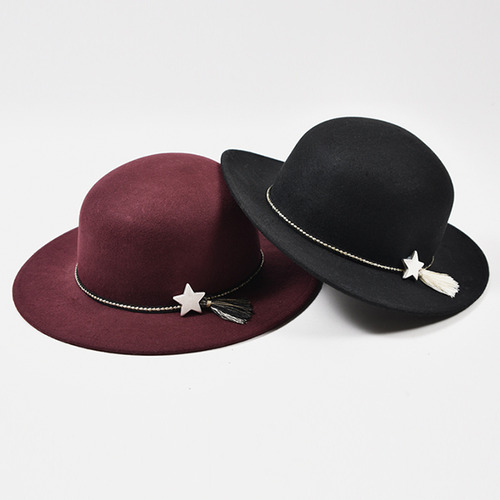 [20%]Wool hat_gold stringblack/burgundy