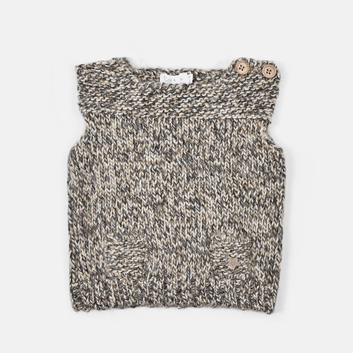 J[50%]KNITTED BABY VEST BROWN